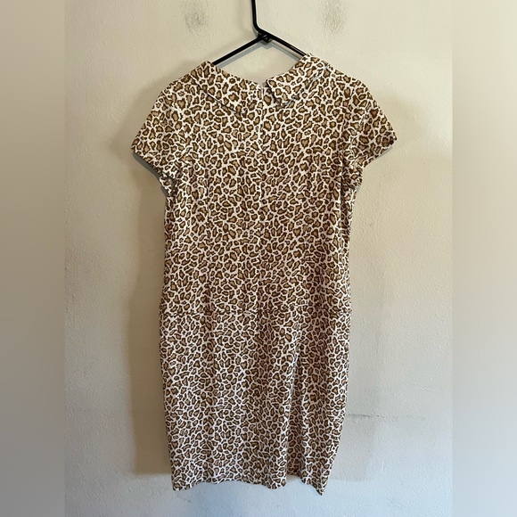 PENDLETON Linen Blend Animal Print Retro Shift Midi Dress With Pockets Size 8 - Picture 9 of 10